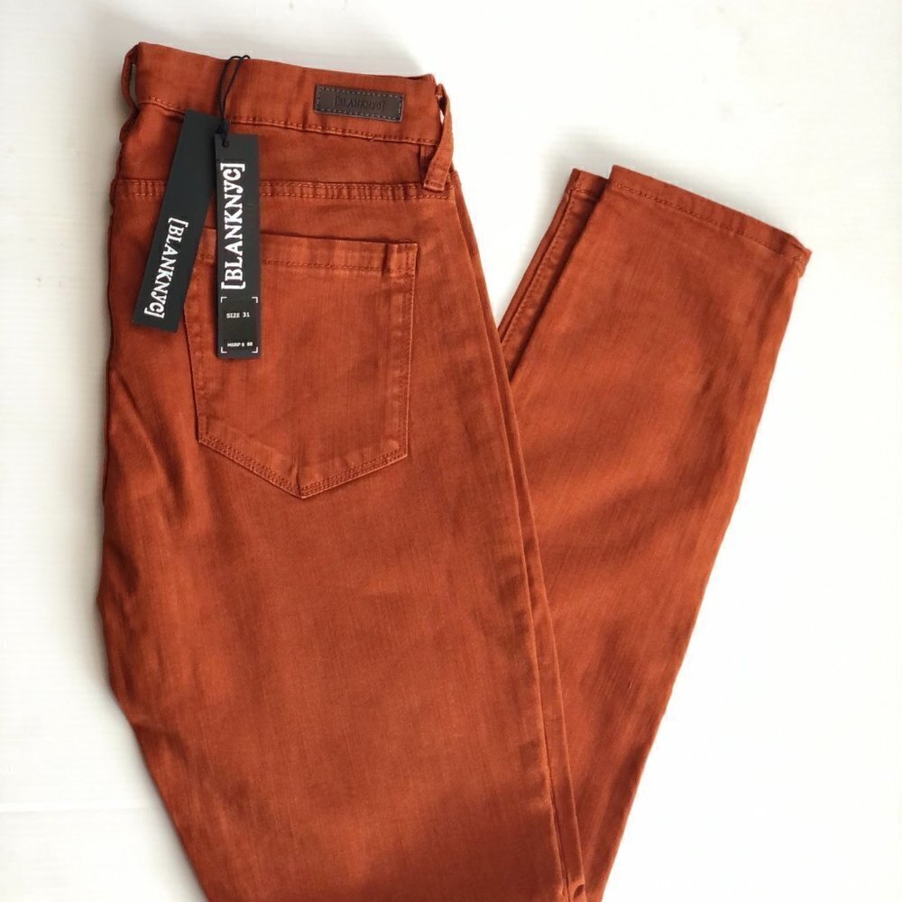 Blank NYC Rust Denim Spray On Super Skinny Jeans - Picture 12 of 14